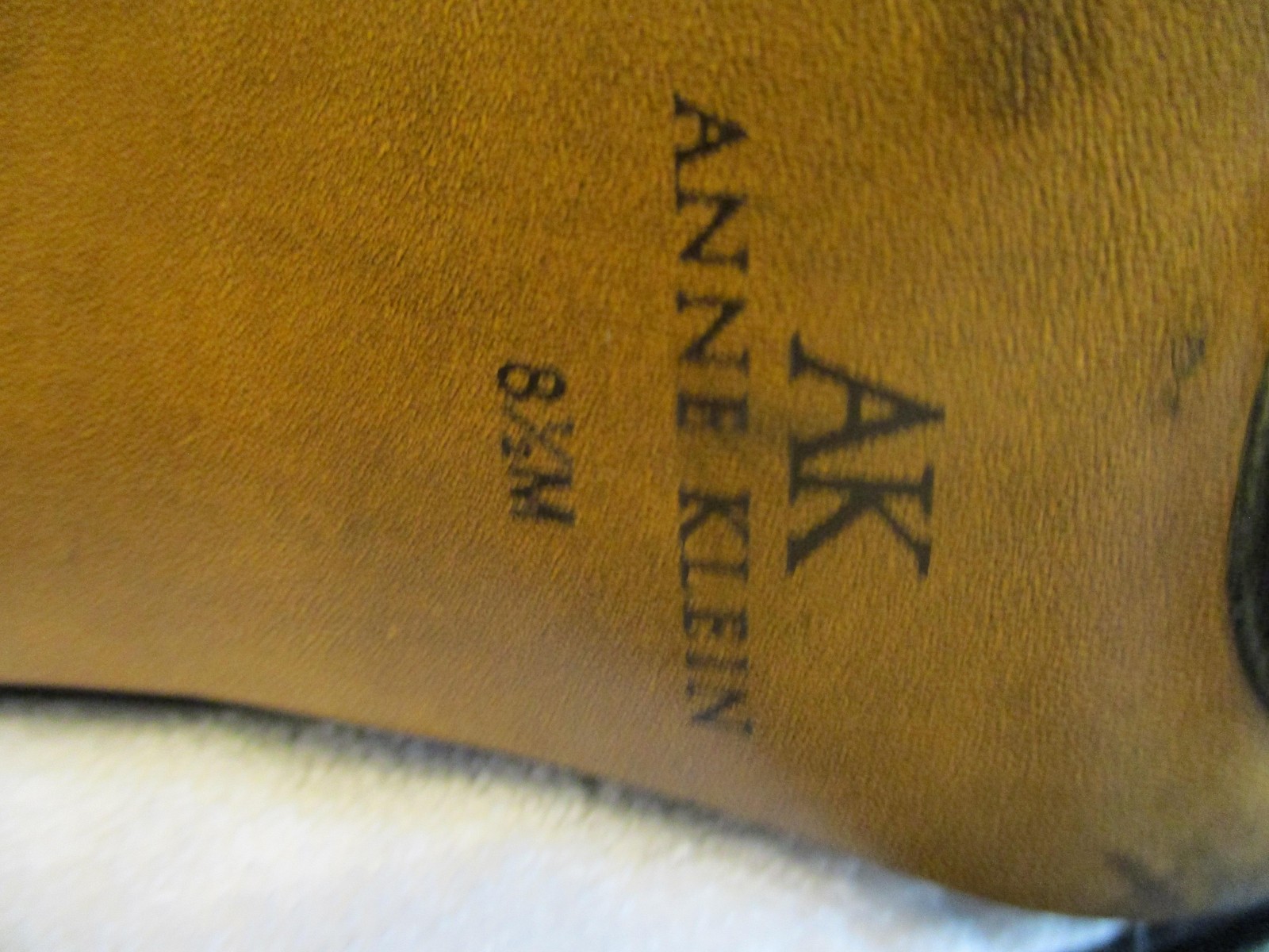 AK Anne Klein Shoes Womens Size 8.5 Black Suede Mid Calf Bootie Block Heel Zip