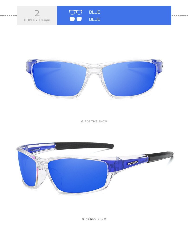 DUBERY Polarized Night Vision Sunglasses Men Wome Sports Driving Glasses Outdoor