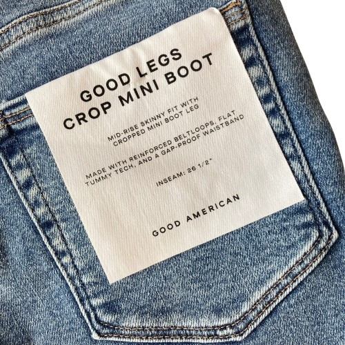 Good American Good Legs Crop Mini Boot Jeans Skinny Fit Womens 4 Indigo 917 NWT