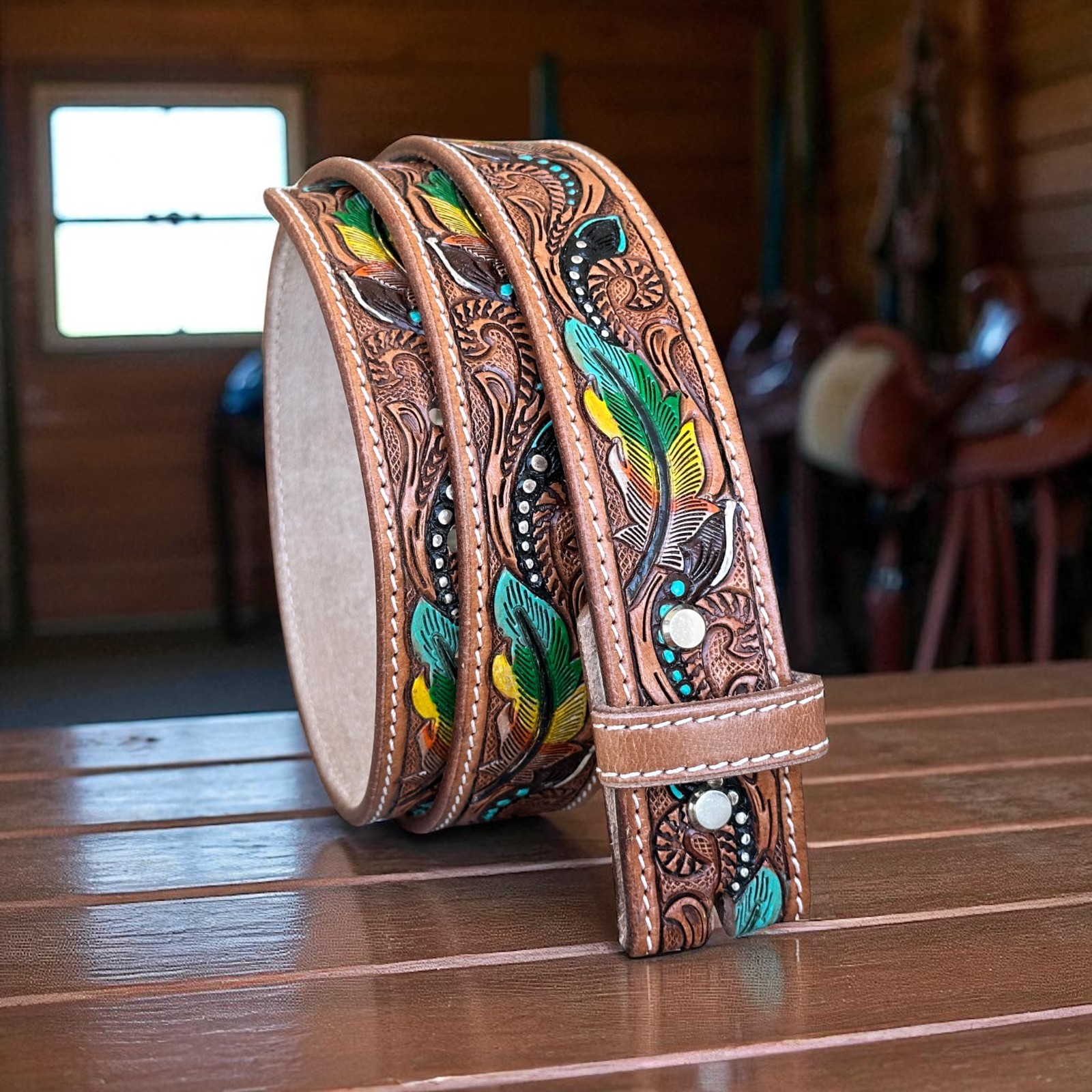 Full Grain Leather Men’s Western Belt Cowboy Rodeo Heavy Duty Without Buckle