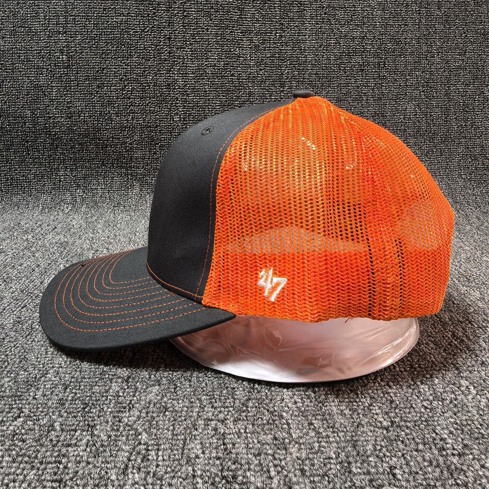 ’47 Brand Arkansas Razorbacks Trucker Snapback Mesh Back Charcoal Orange OSFA