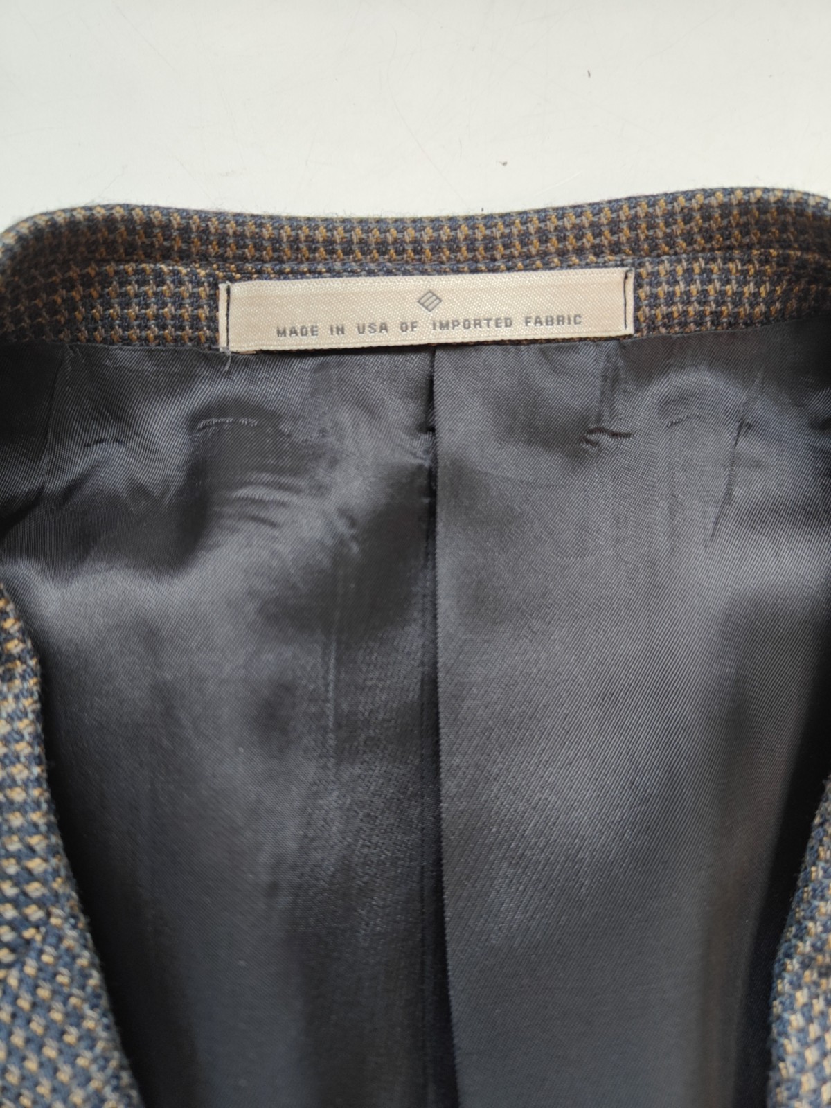 🇺🇸 Joseph Abboud Mens Wool Sports Coat 42R Black Gold USA 3 Button