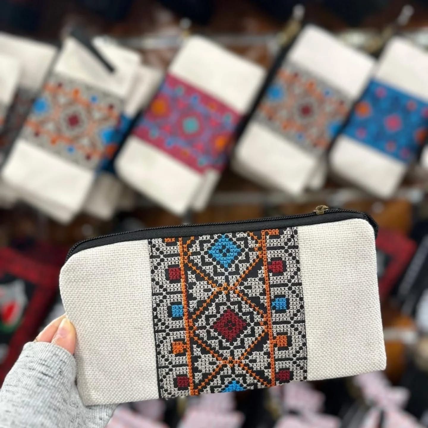 JORDANIAN Embroidered cosmetic bag traditional middle eastren pouch