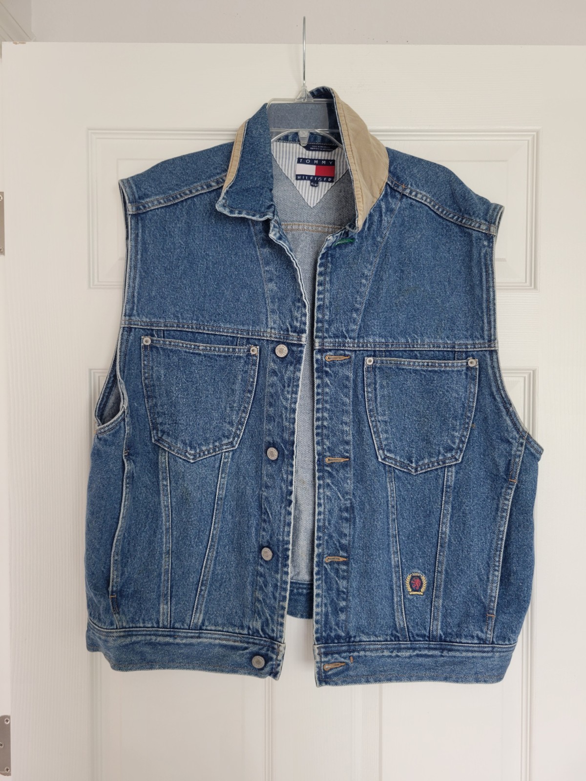 Vintage Tommy Hilfiger Jean Vest Denim Y2K Hip Size XL