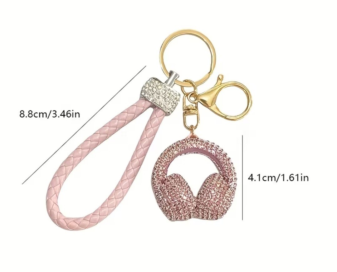 Braided Rope Headphone Keychain/Bag Charm Purple Keychain Purse Backpack Charm