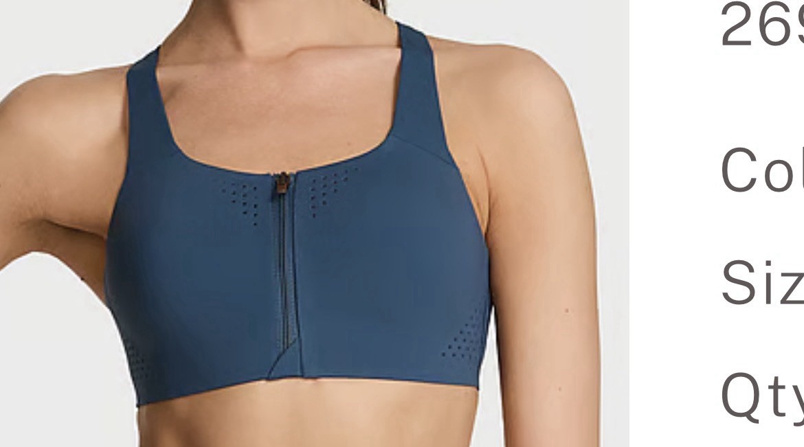 New Victoria Secret Featherweight Max Sports Bra 34DDD Front Zip High Impact NWT