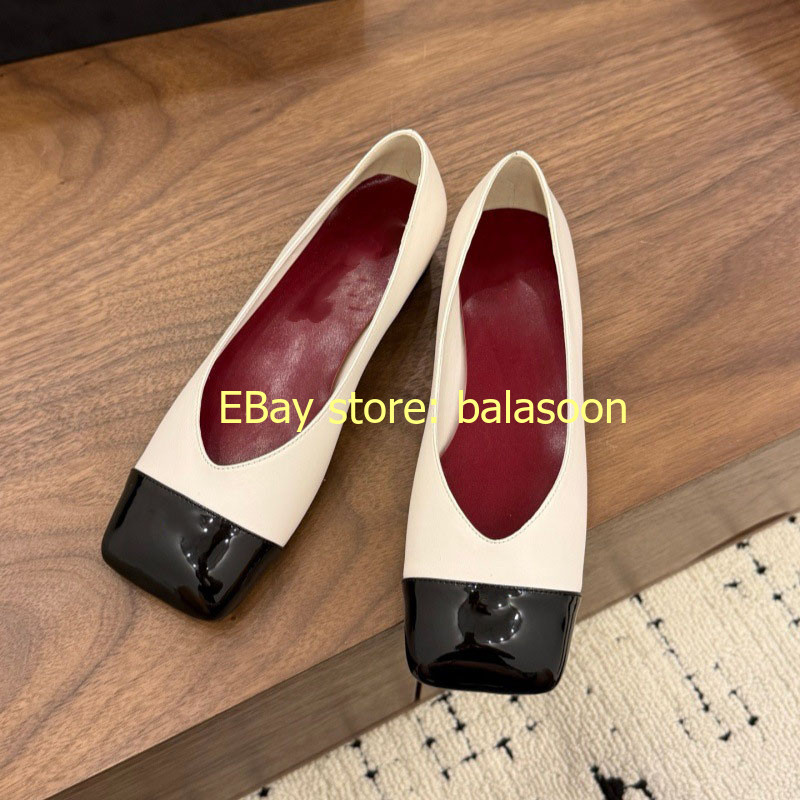 Color Matching Square-Headed High-Heeled Shoes Baotou Thick-Heeled Women’s 35-41
