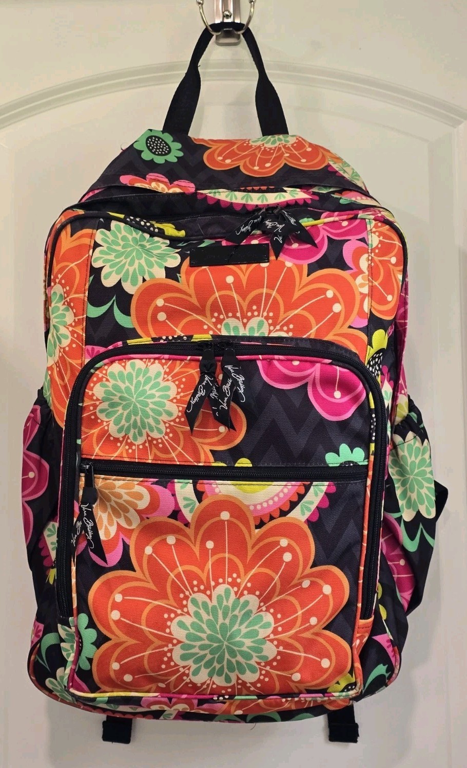 Vera Bradley Bouquet Book Bag Large Backpack Bright Floral Work School Travel