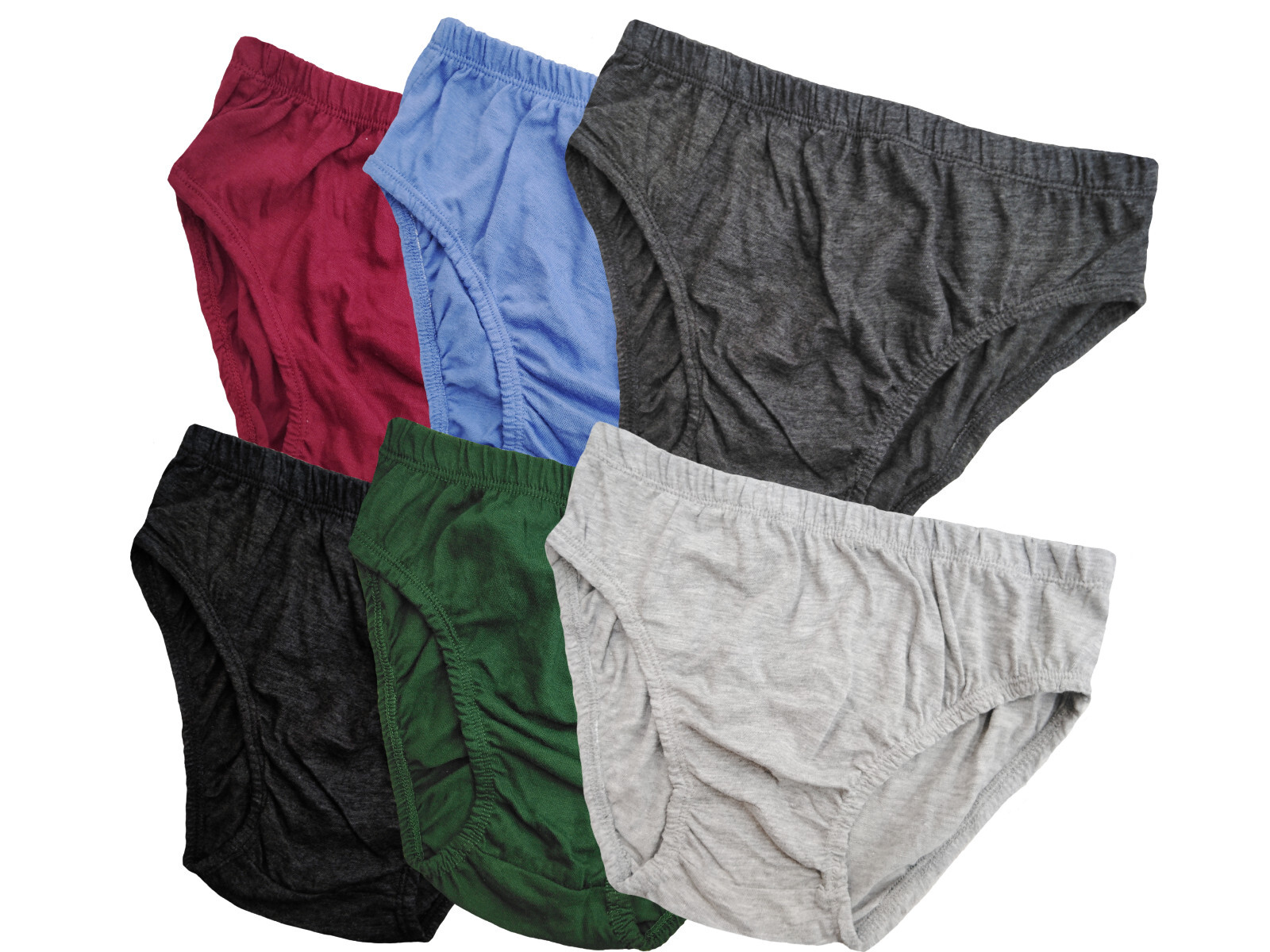 6 PACK MEN BIKINI BRIEFS TRUE TO SIZE COTTON SOLID COLOR BREATHABLE UNDERWEAR