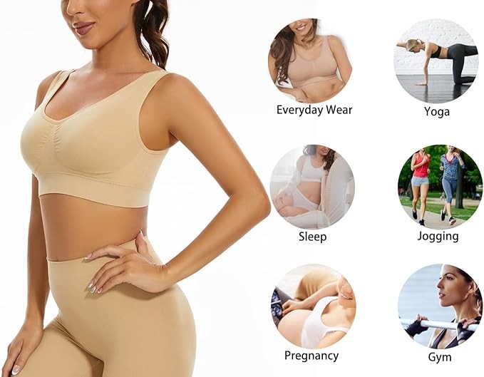 Sport Sleep Bra Seamless Wire Free Weight Support Tank Sports Yoga Bras