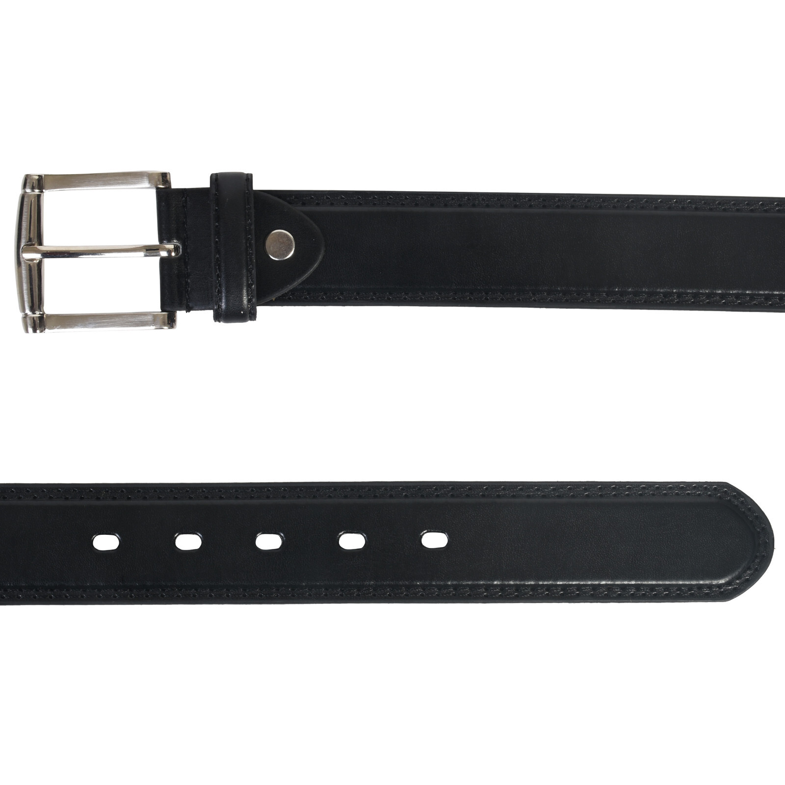 Leatherboss Genuine Leather Men Big and Tall Size 46″ – 64″ Jeans Belt, Black