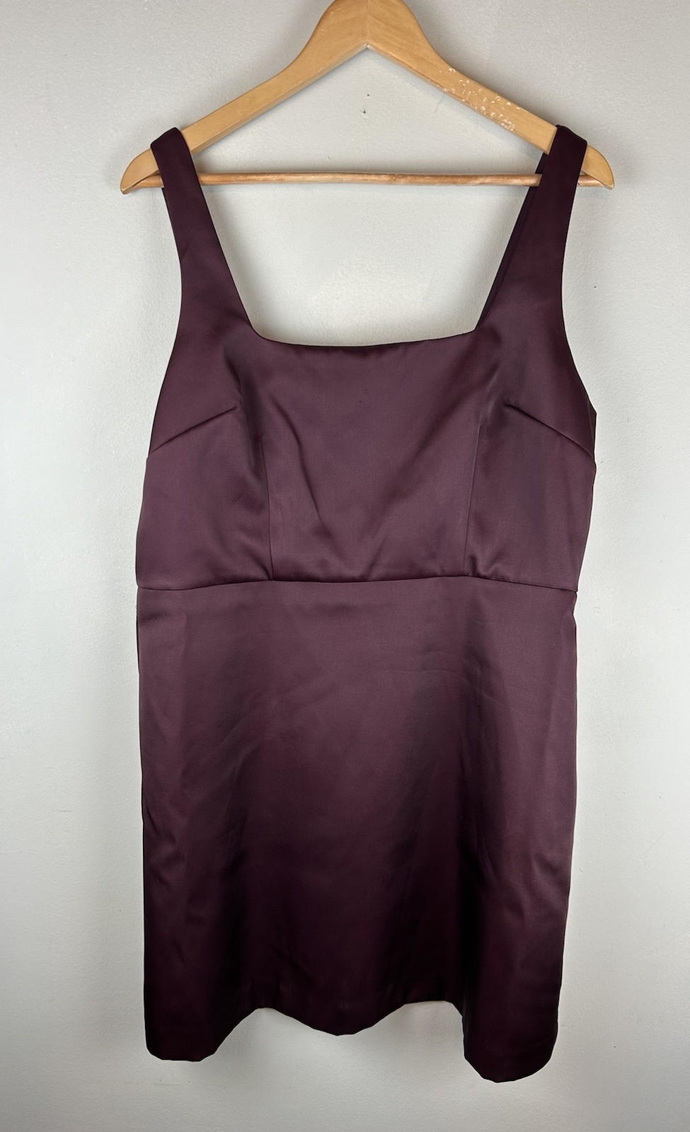 Women’s Satin Mini Dress A New Day Wine Red Classic Dark Academia Sz 14 Vamp