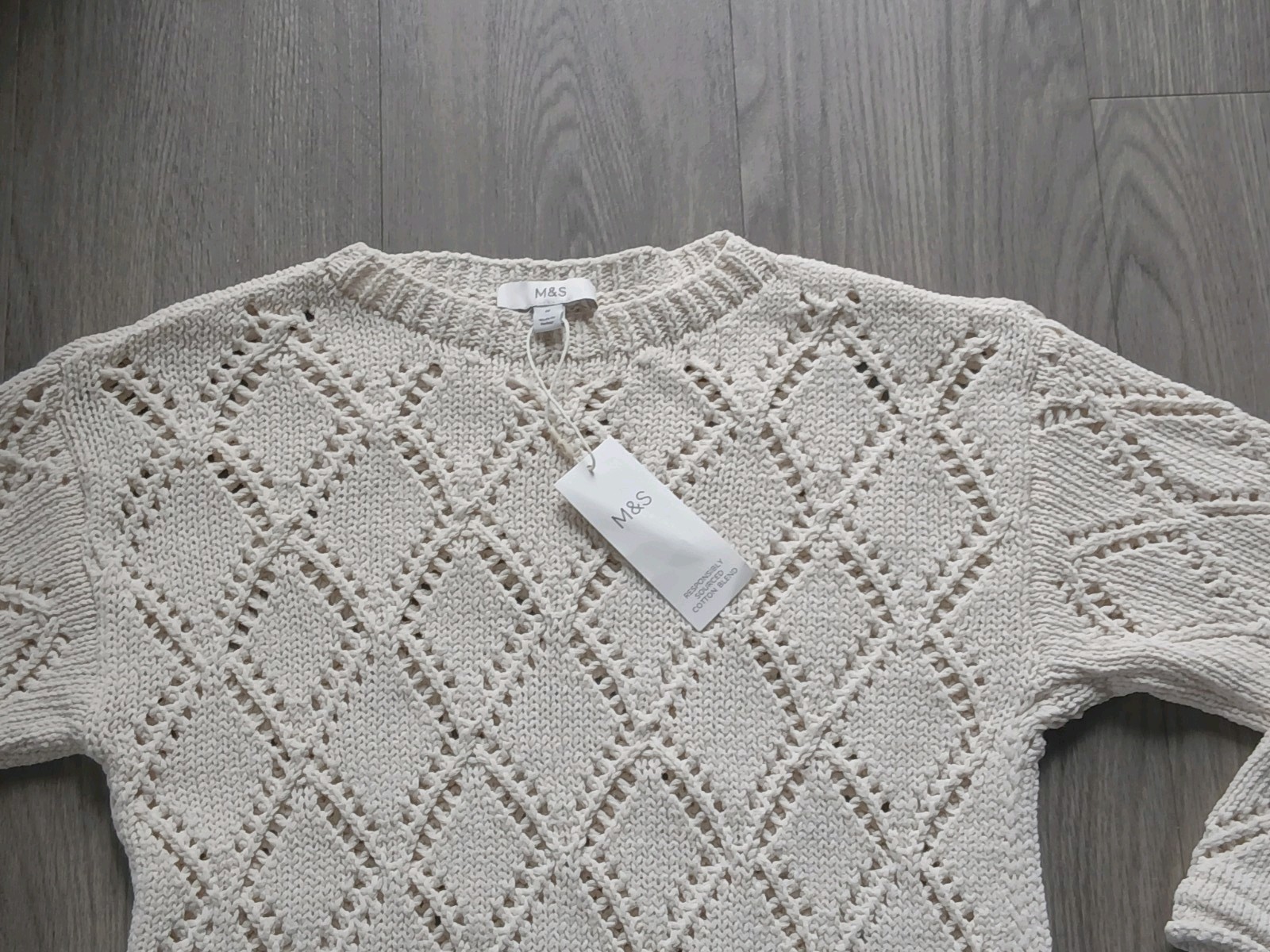 M&S Women/Ladies Natural Cotton Blend Jumpers Size Medium -BNWT-