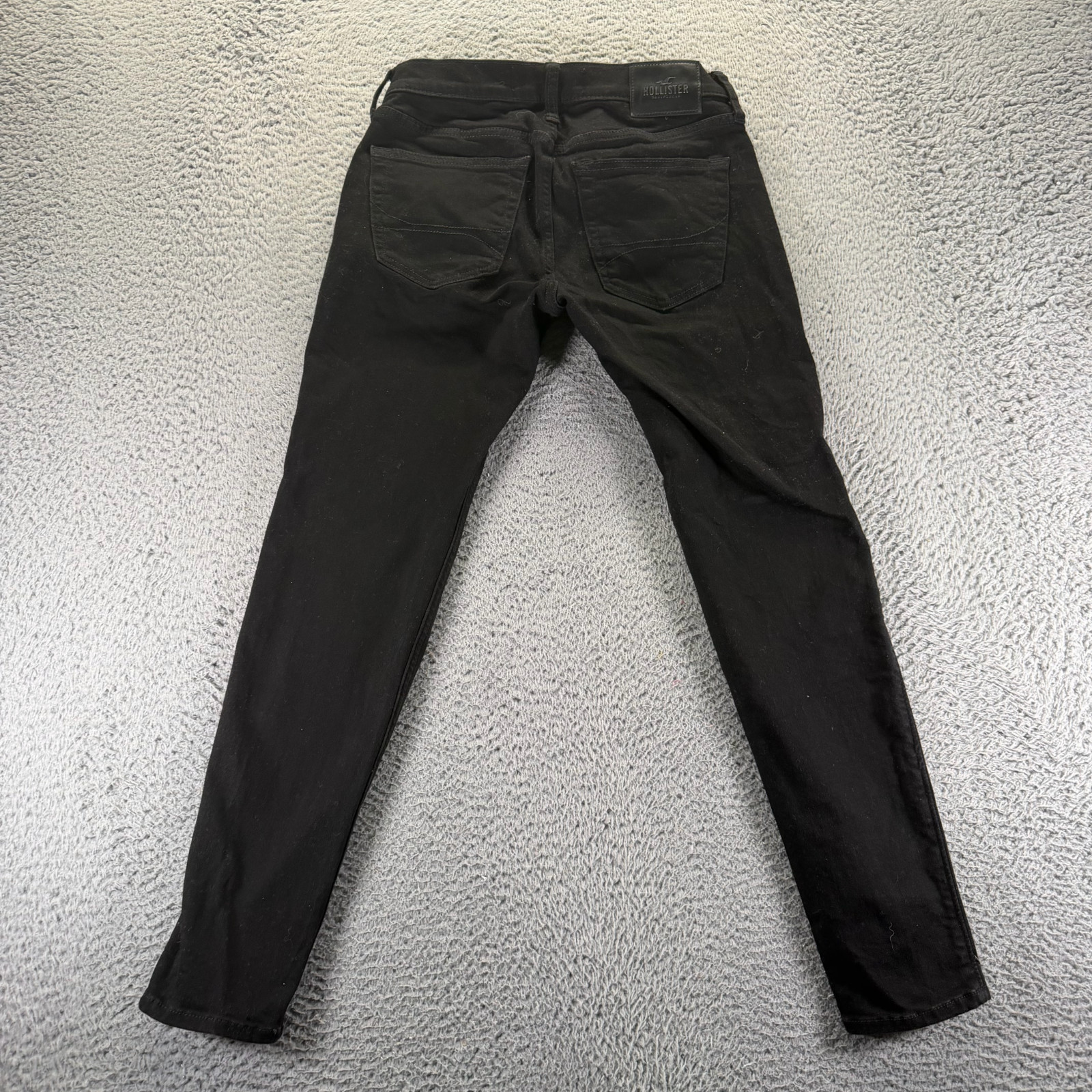 Hollister Jeans Mens 29×30 Black Cotton Denim Skinny Leg Stretch Workwear Travel