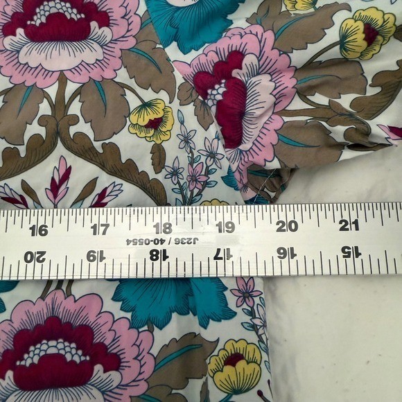 Talbots Button Down Shirt Womens L Multi Color Excellent Floral Paisley Dot Trim