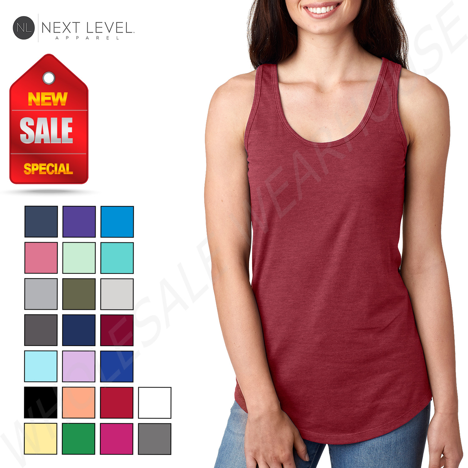 Next Level Women’s Ideal Racerback Premium Quality Tank Top M-N1533