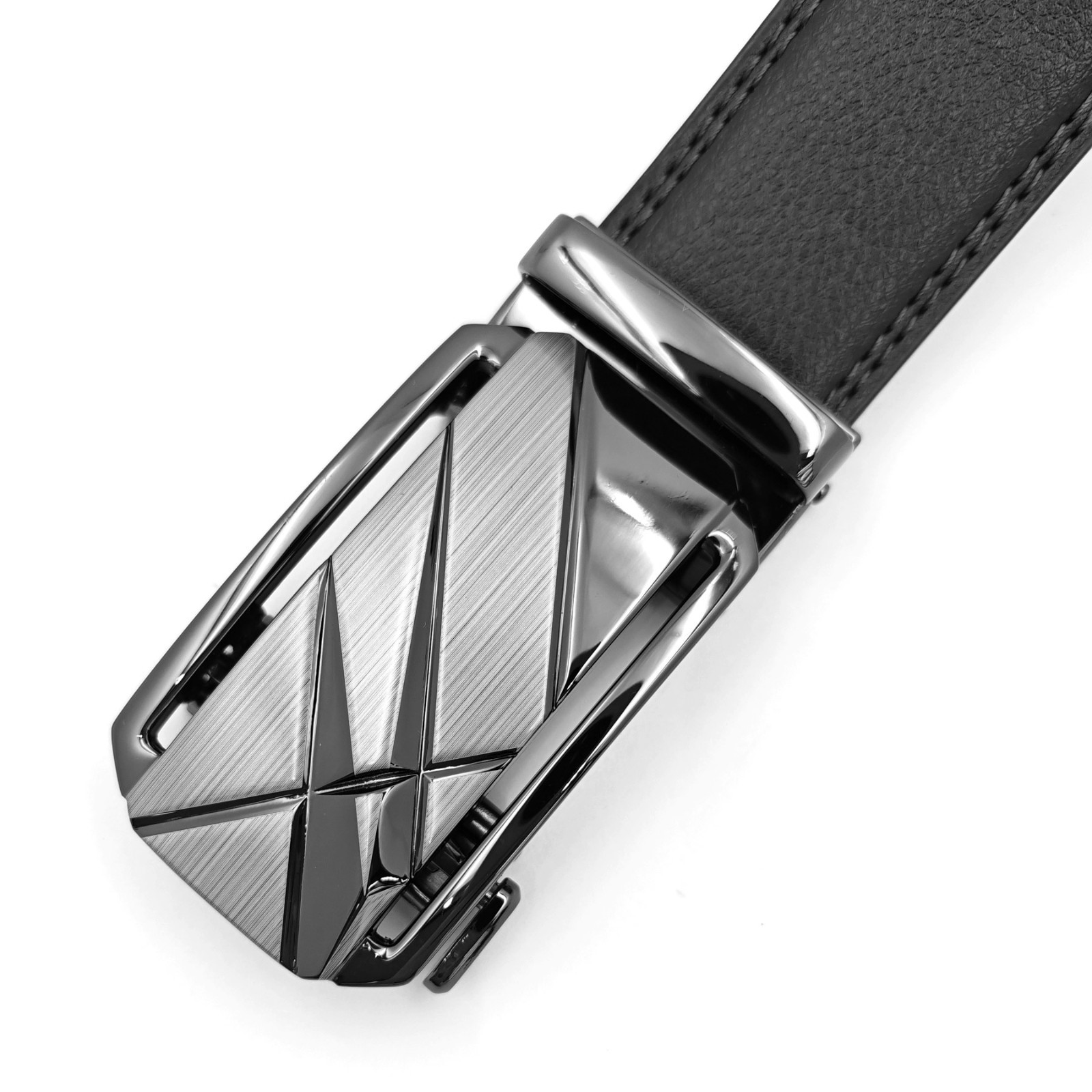 Genuine Leather Mens Ratchet Belt Belts For Man Adjustable Automatic Buckle