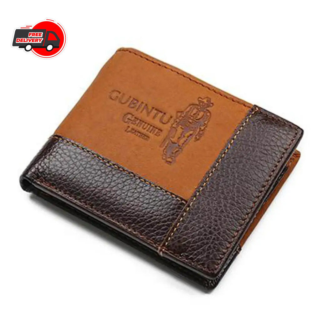 Genuine Leather Men Wallets Coin Pocket Zipper Real Men’s Leather Wallet
