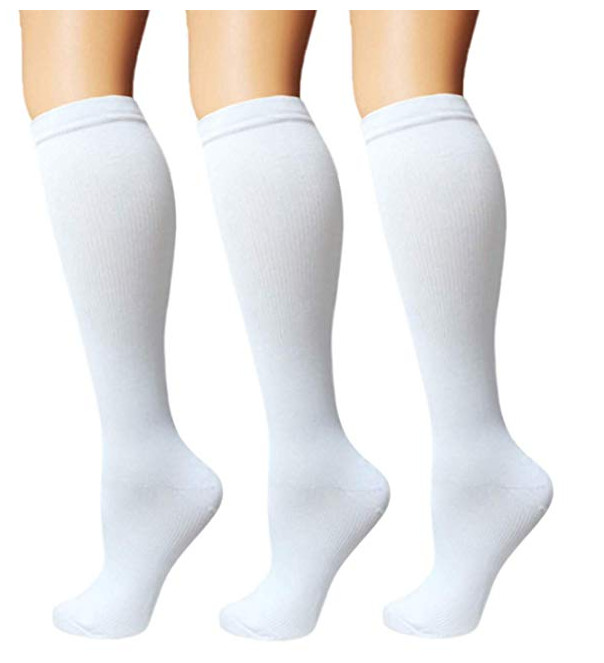 (5 Pairs)15-20mmHg Graduated Compression Support Socks Knee High Men Women S-XXL