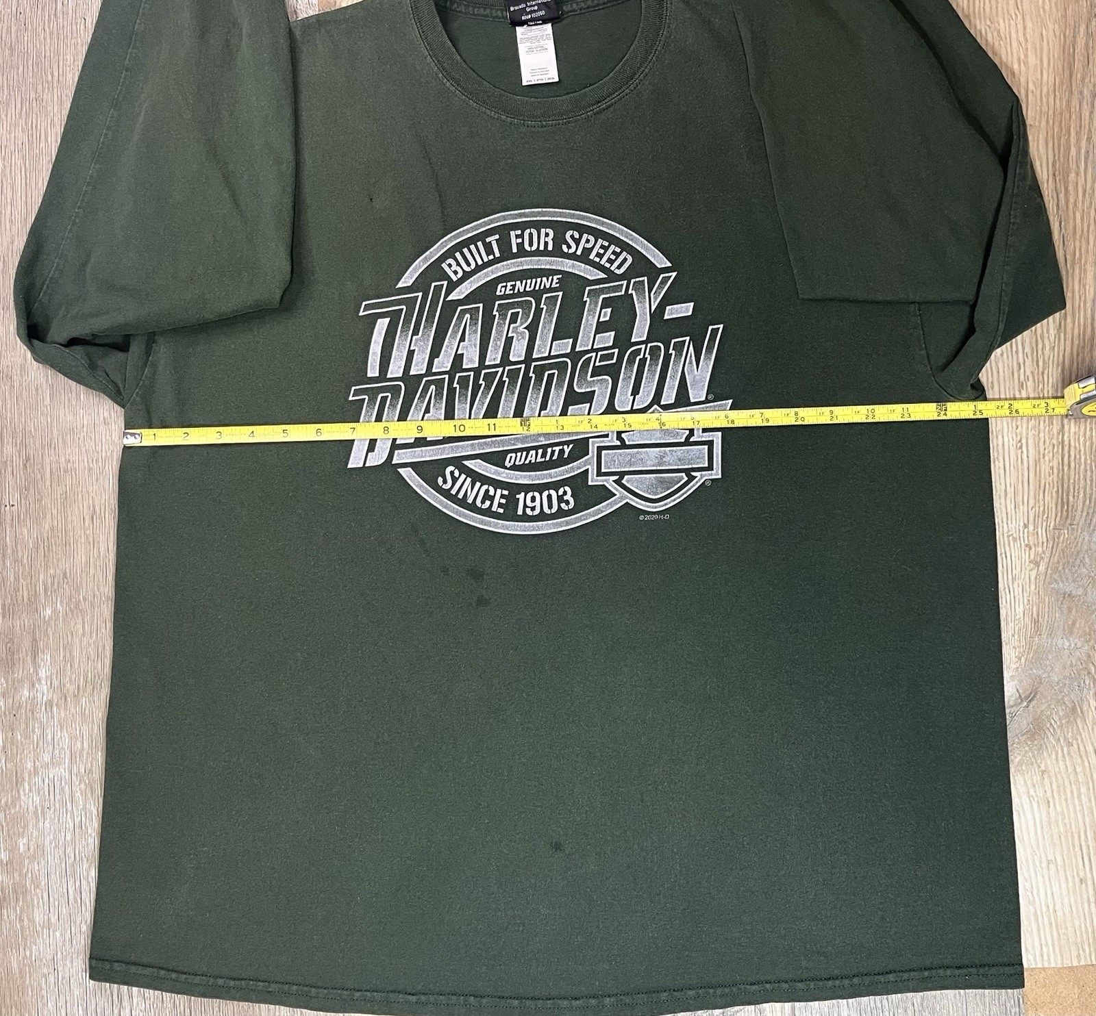 HARLEY-DAVIDSON Blue Ridge Hickory NC Green Long-Sleeve T-Shirt Men’s 2XL HOLES