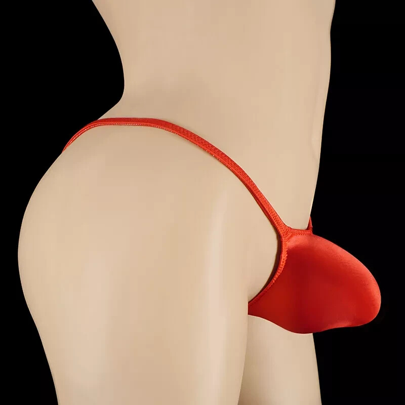 MENS SEXY OIL GLOSS GRAPE SMUGGLERS MICRO THONG-RED (MEDIUM 28-32)