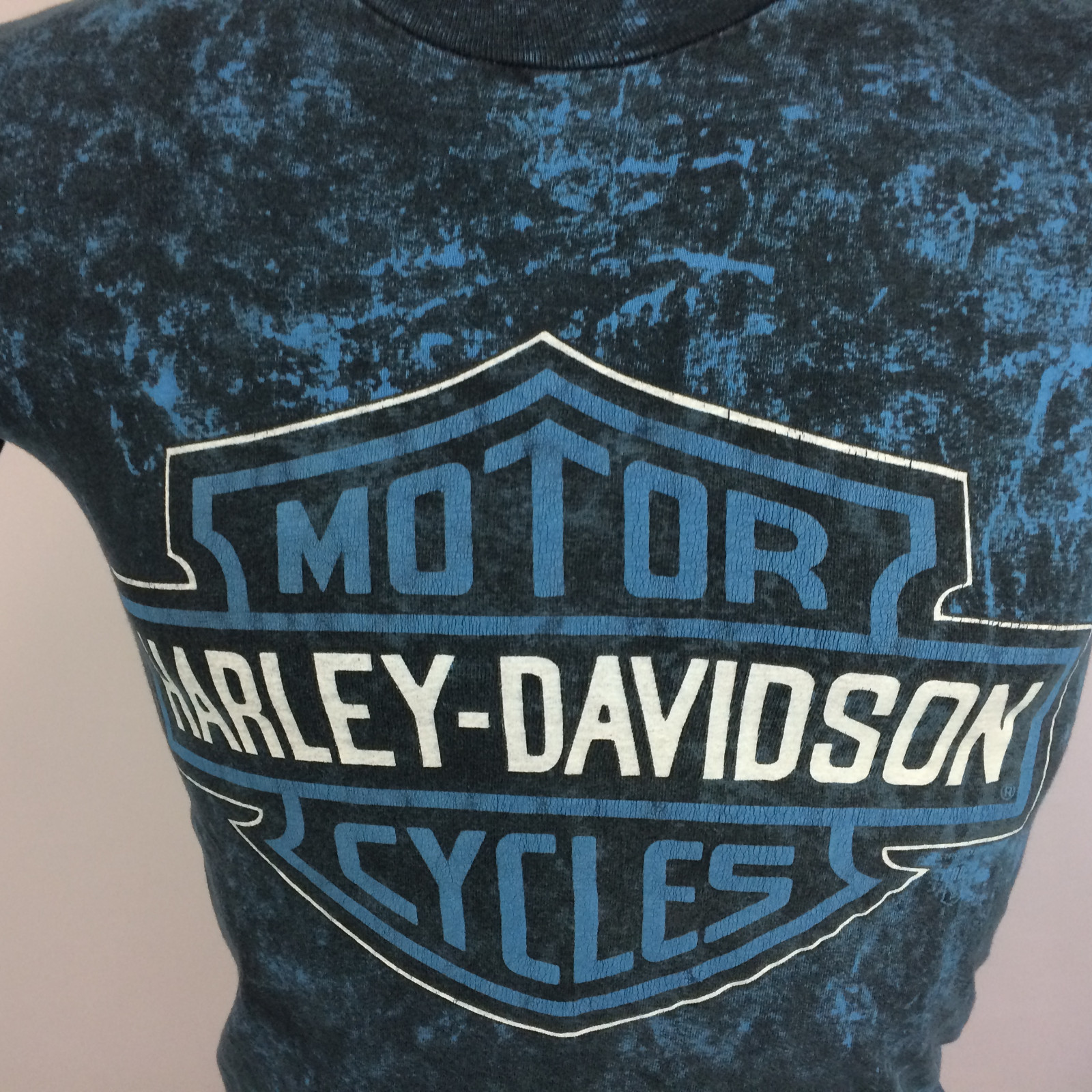 Vintage 80s 90s Acid Wash Tie Dye Harley Davidson Motorcycle T Shirt Surf Coast
