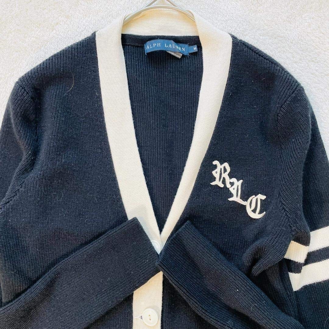 Ralph Lauren Long Cashmere Blend Cardigan Black M Logo Japan