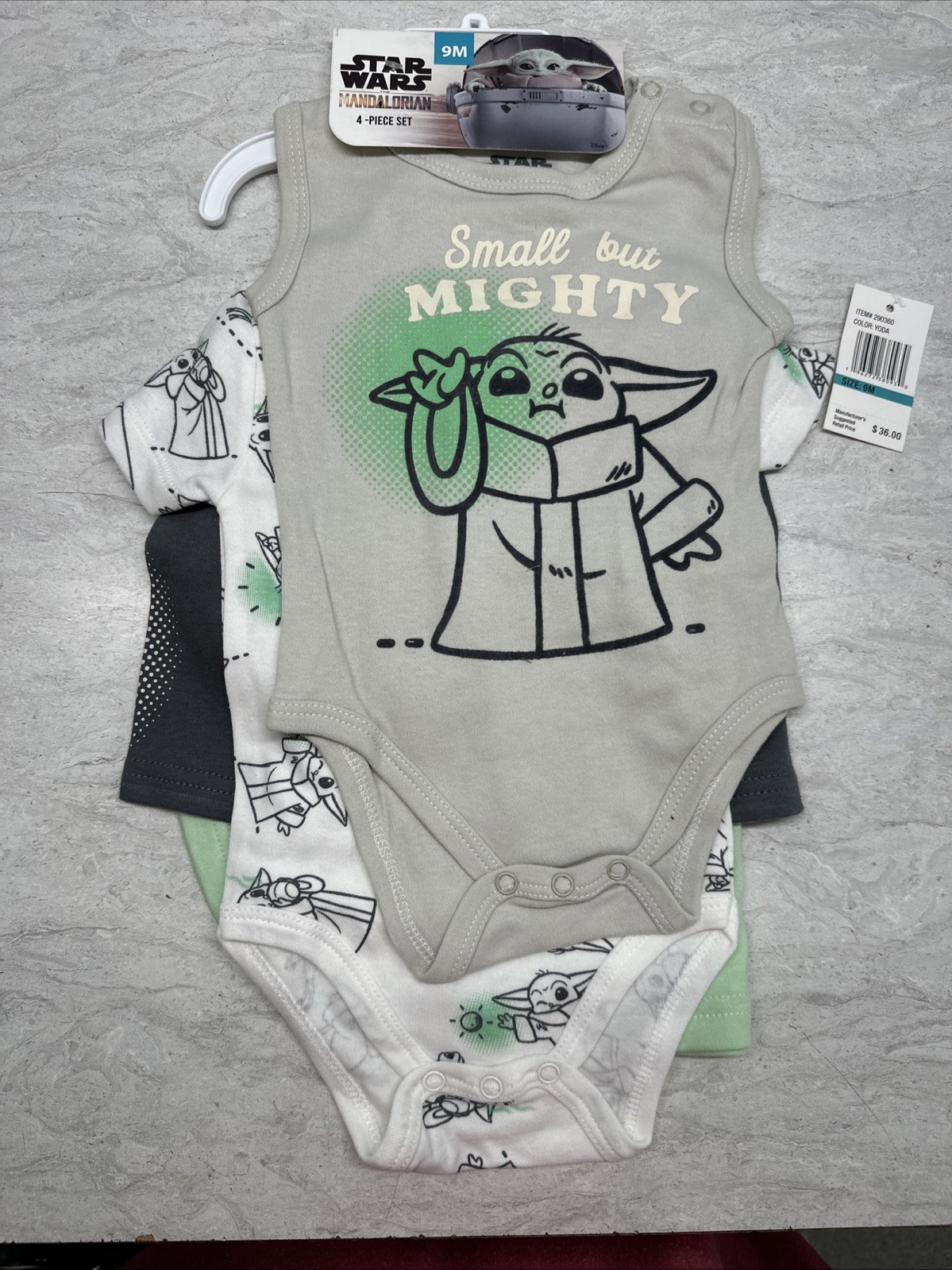 9M Star Wars Mandalorian 4 Piece Set Tops With Shorts NWT 9 Month