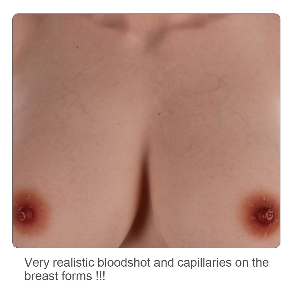 IMI 9th Flocking Silicone Breast Form Boobs B-K Cup Breastplate for Crossdresser