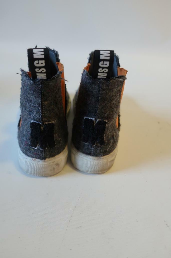 WOMENS MSGM CHARCOAL GREY ORANGE PLATFORM HIGH TOP SNEAKERS 37 US/7 *