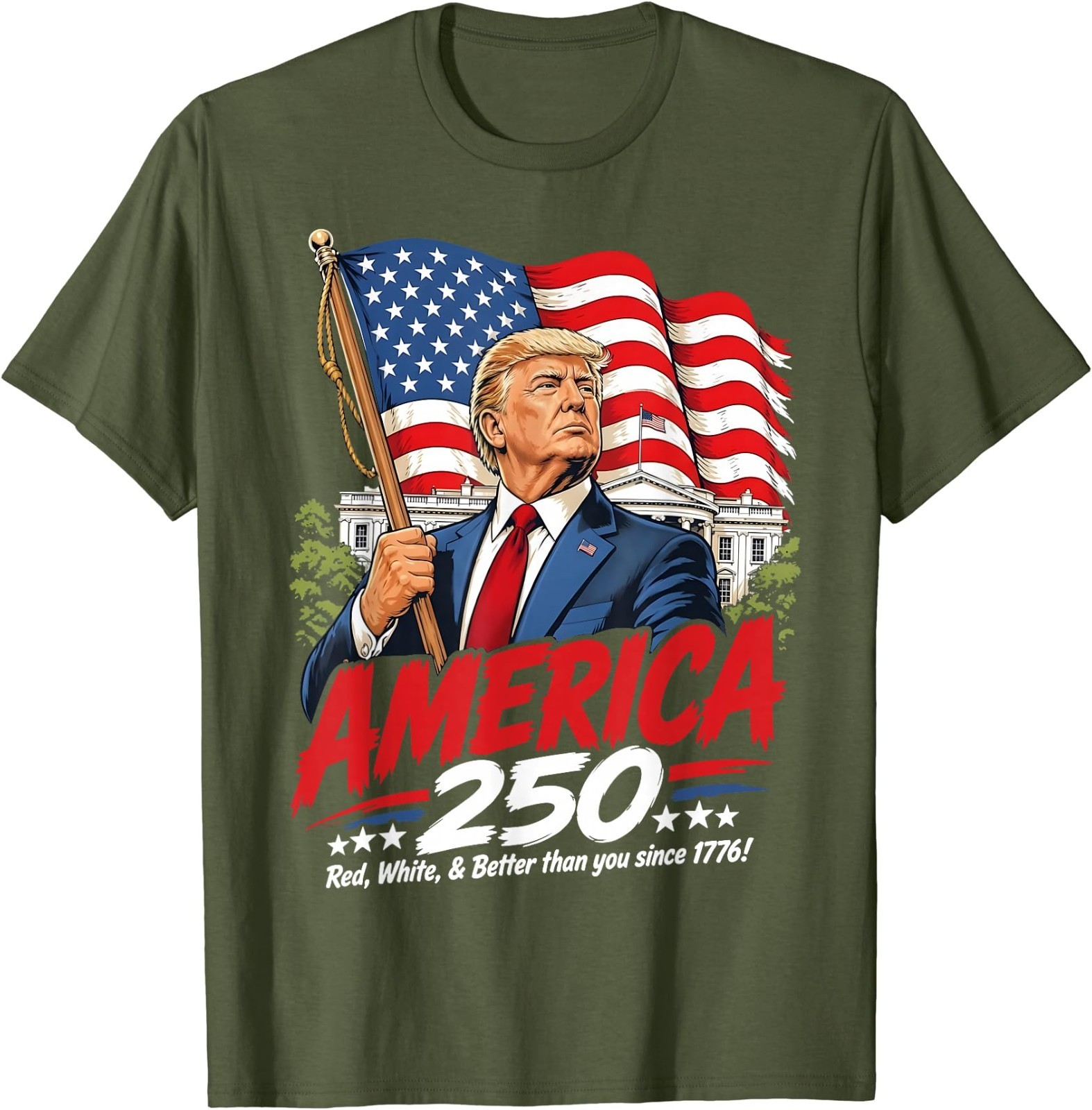 Trump America 250 Patriotic 250th Anniversary 4th of July T-Shirt