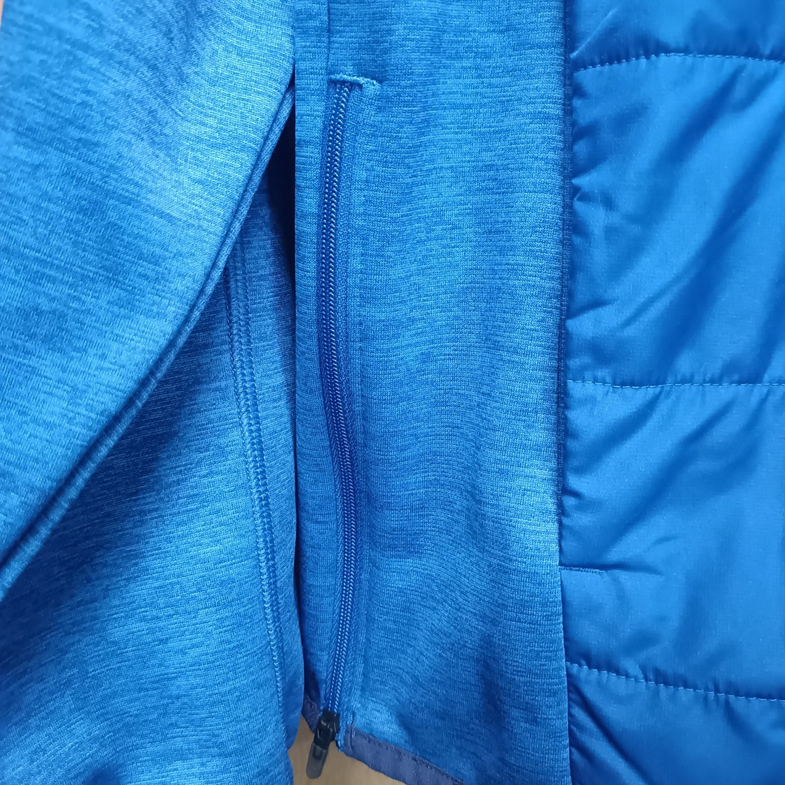 Under Armour Puffer Hoodie Mens L Blue Storm Hybrid Insulated Pockets Sporty