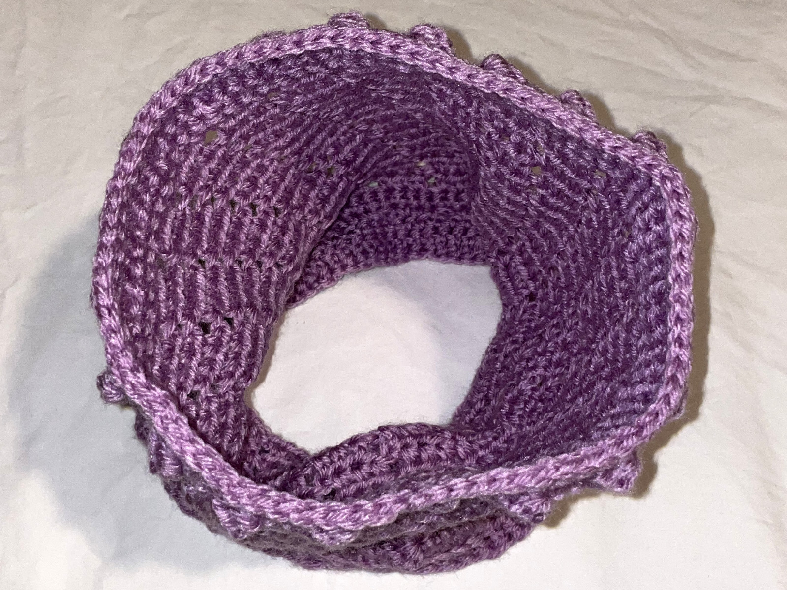 HANDMADE Knit CROCHET Wide LAVENDER HEADBAND Head WRAP Neck EAR WARMER Soft WARM