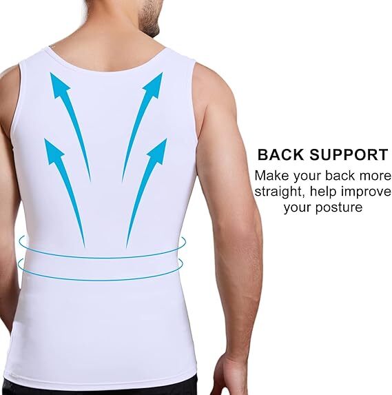 Shaperluv for Men Shaperluv Tank Compression Shirt Gynecomastia Belly Shapewear