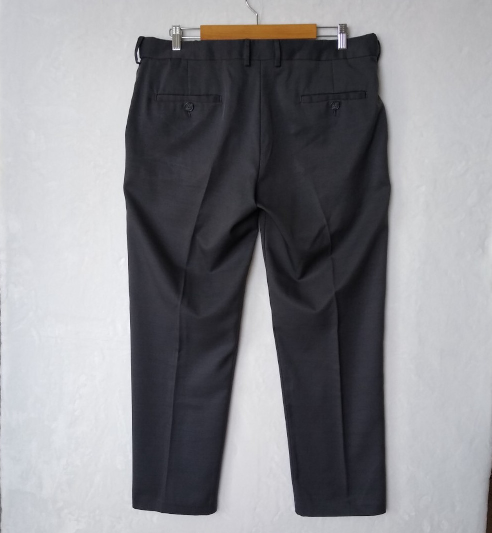 Haggar Dress Pants Mens 36×30 Gray Straight Fit All Day Comfort Expandable-Waist
