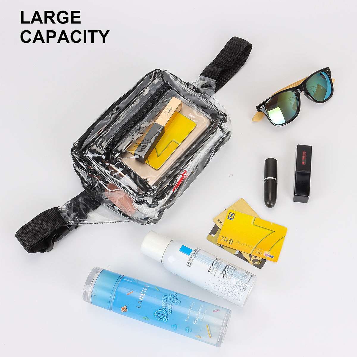 Unisex Clear Fanny Pack Waist Pouch Belt Bag Outdoor Sports Stadium Security Bag