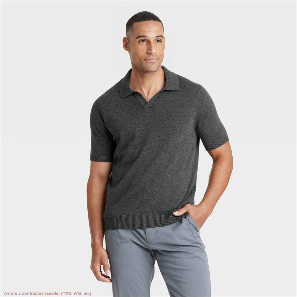 Men’s Short Sleeve Johnny Sweater – Charcoal Gray M *SEE DEAL!!!*