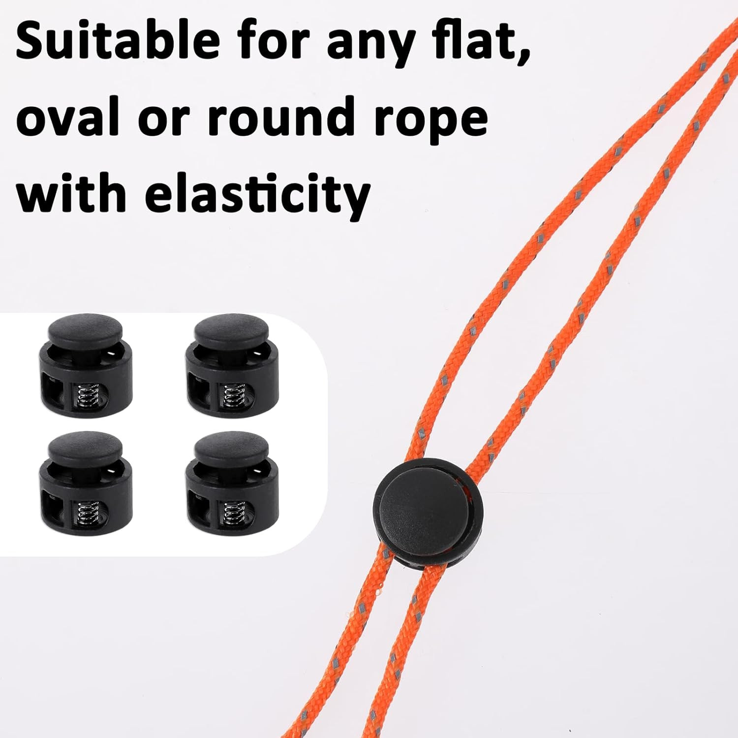 10 Pcs Elastic Shoe Lace Locks for Drawstrings – Secure & Easy to Use