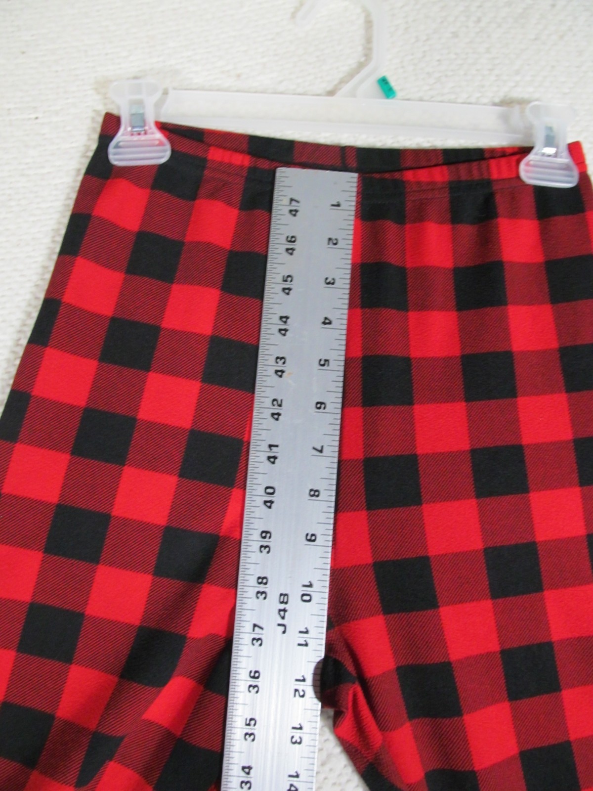 SHEIN Womens Junior XS Buffalo Plaid Red Black Checkered Cotton Lounge Pant