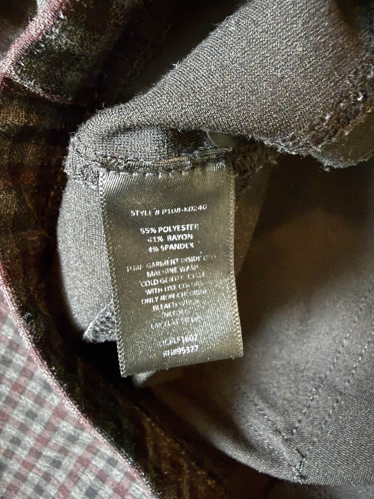 Sanctuary Pull On Skinny Pants Gray Black Burgundy Checkered Plaid M 27 x 28