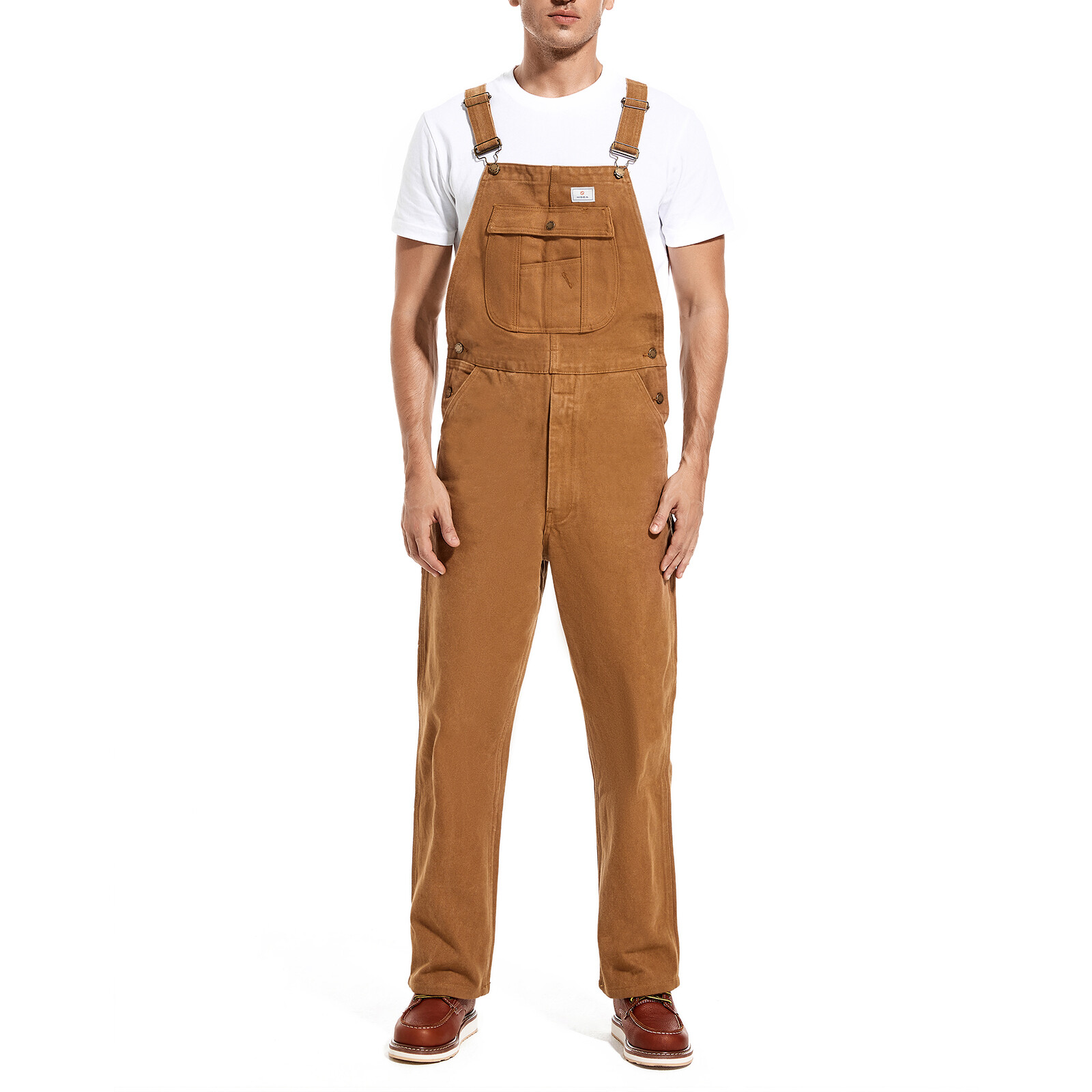 HISEA Men Heavy Duty Bib Overalls Relaxed Fit Dungarees Workwear Pants Jumpsuit