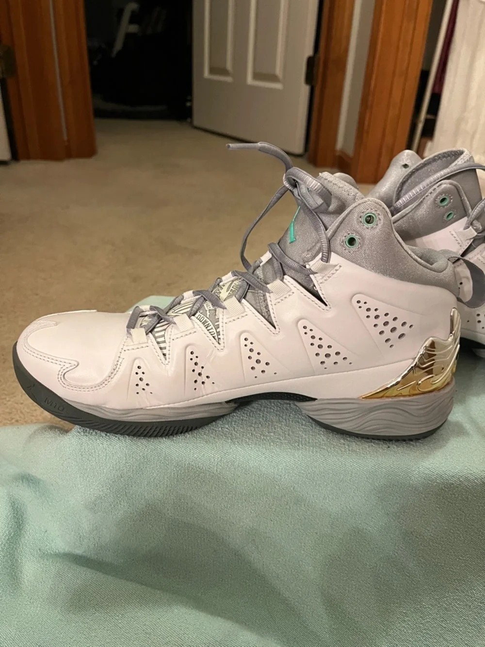 Air Jordan Melo M10 in the Green Glow color way