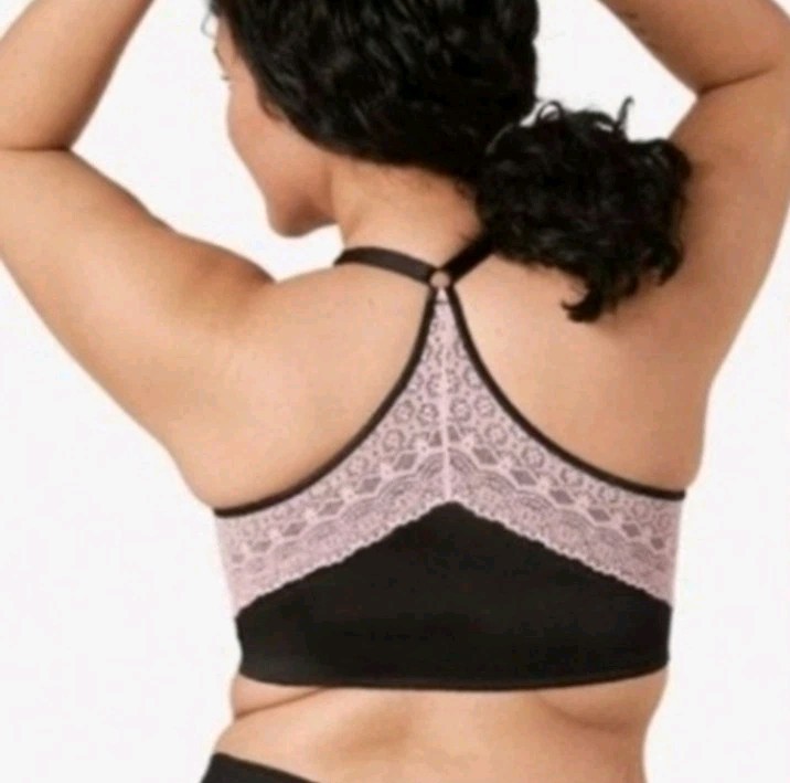 RUBY RIBBON Nude/Black Full Support Racerback Pin Up Demiette Bralette