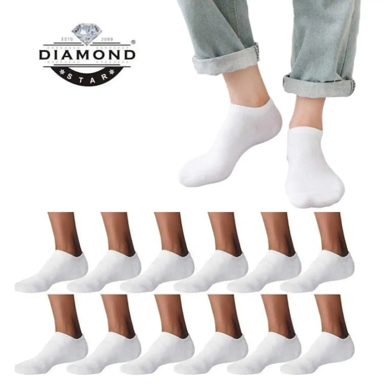 Wholesale Bulk Lots Men’s White No-Show Low Cut Socks Size 9-11, 10-13