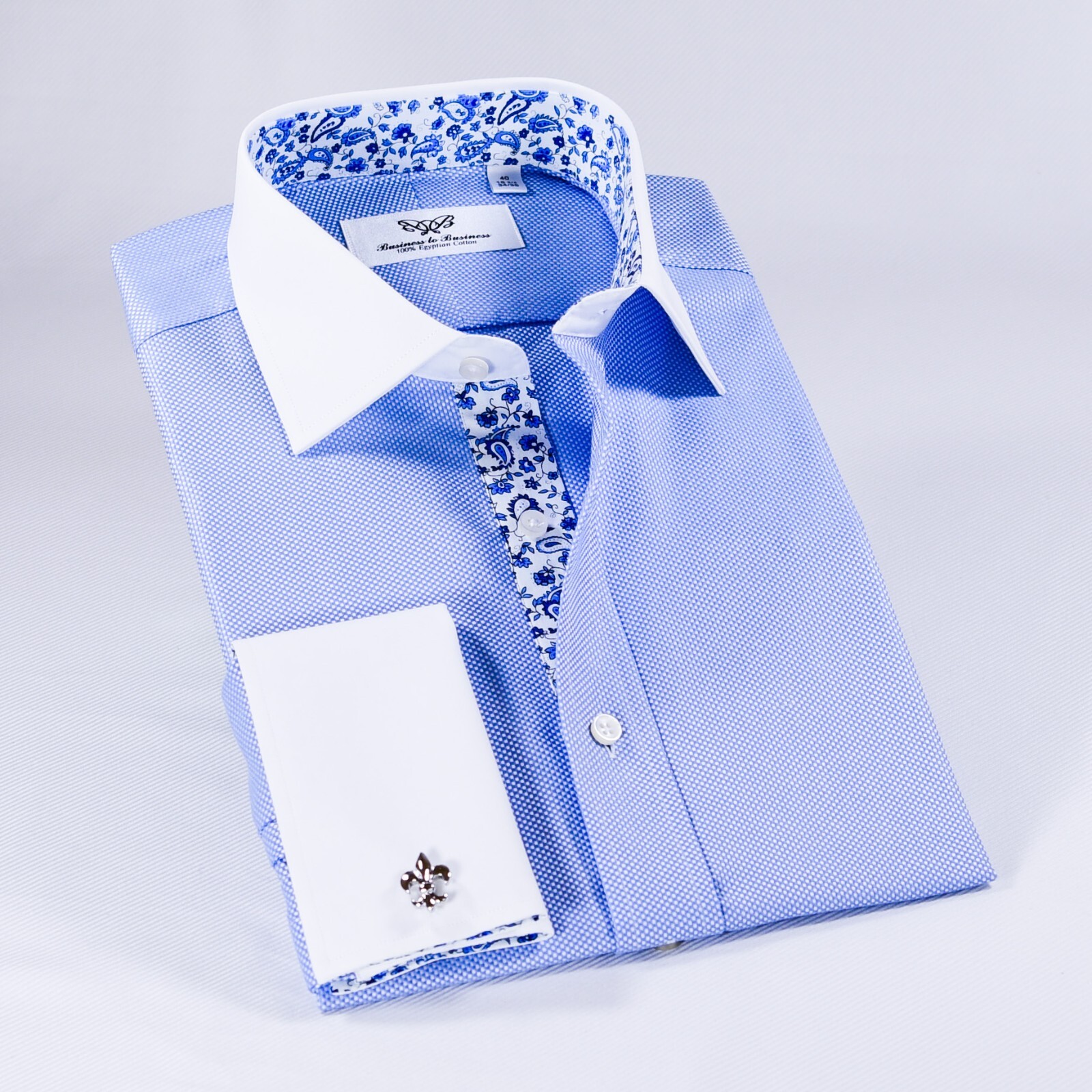 Light Blue Oxford Formal Business With Romantic Inner Lining Professional Dress