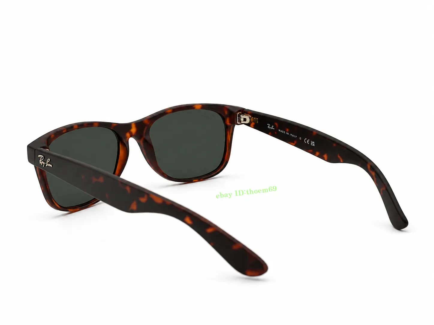 RAY-BAN NEW WAYFARER RB2132 865/B1 55MM SUNGLASSES Dark Grey LENS Matte Havana