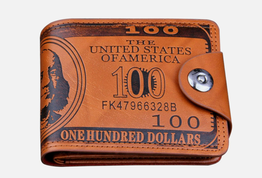 Men’s Novelty US 100 Dollar Wallet PU Leather Bill Money Billfold Card Holder