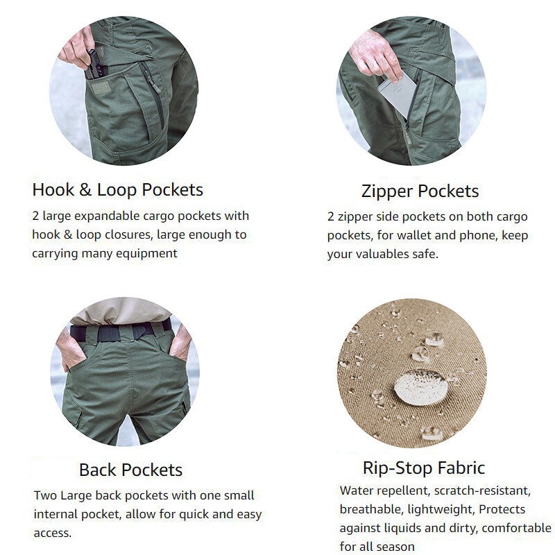 Men’s Work Pants Cargo Pants Lightweight water resistant comfort Trousers