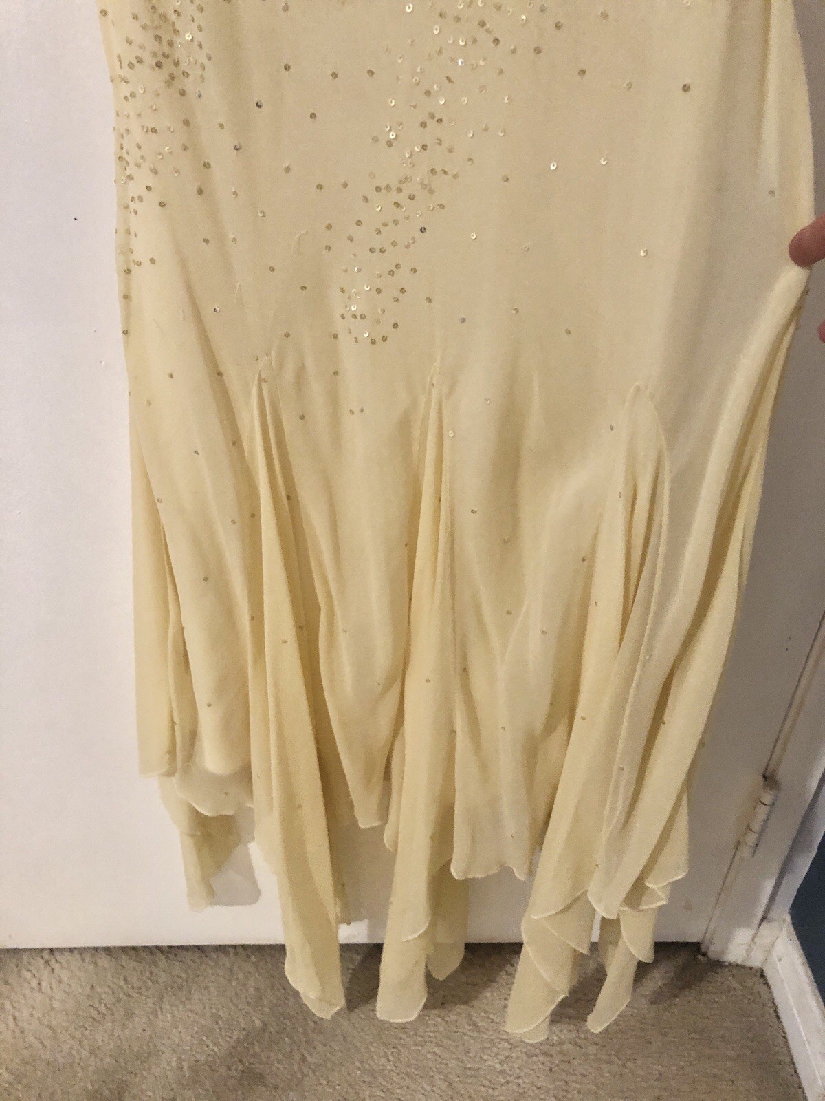 Vintage Laundry by Shelli Segal Silk Butter Yellow Midi Dress Size 10 Y2K Fairy