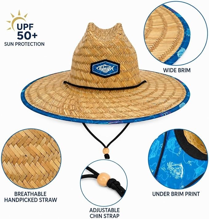 Palmyth Straw Hat for Men & Women Sun Hats, Beach Hat, Fishing Hat Wide Brim UPF